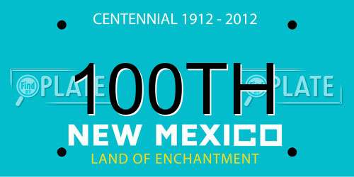 100TH New Mexico License Plate
