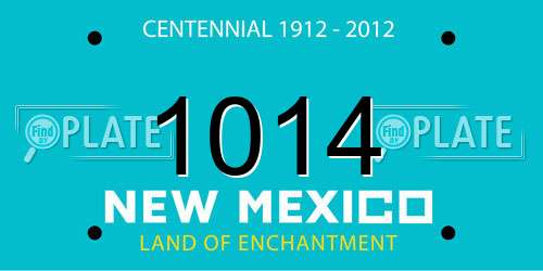 1014 New Mexico License Plate