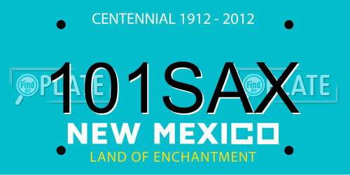 101SAX New Mexico License Plate