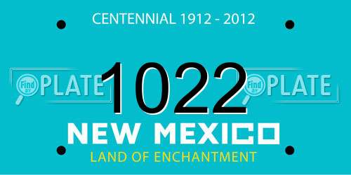 1022 New Mexico License Plate