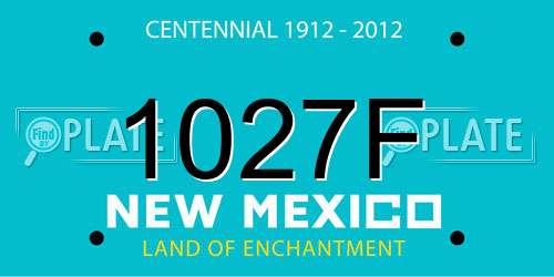 1027F New Mexico License Plate