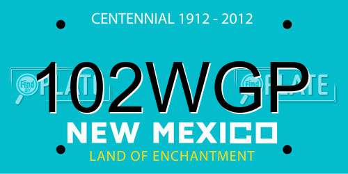 102WGP New Mexico License Plate