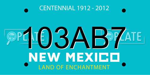 103AB7 New Mexico License Plate