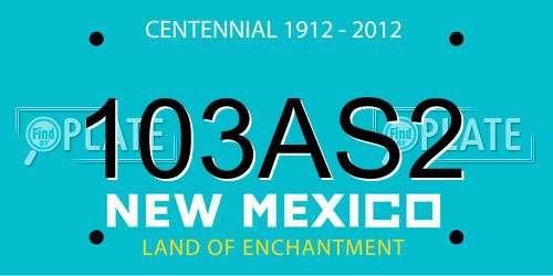 103AS2 New Mexico License Plate