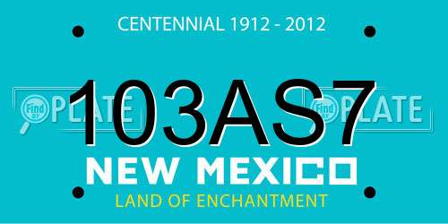 103AS7 New Mexico License Plate