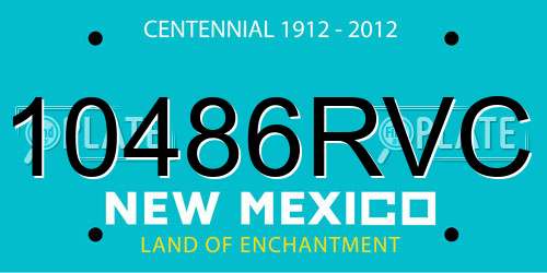 10486RVC New Mexico License Plate