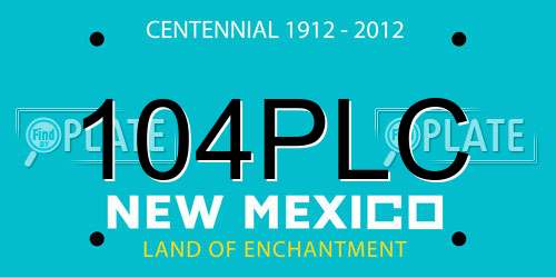 104PLC New Mexico License Plate
