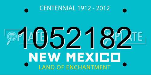 1052182 New Mexico License Plate