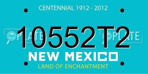 10552T2 New Mexico License Plate