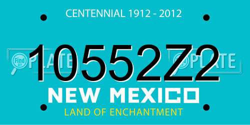 10552Z2 New Mexico License Plate