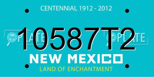 10587T2 New Mexico License Plate