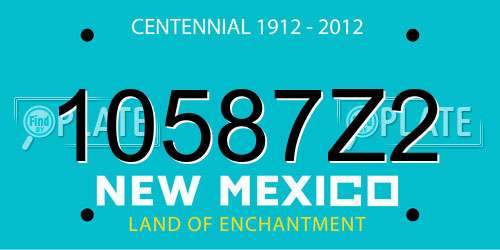 10587Z2 New Mexico License Plate
