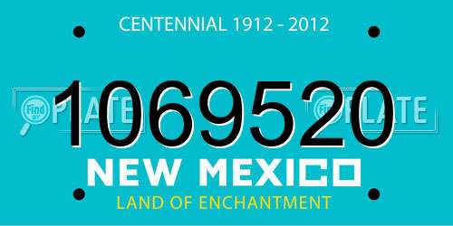 1069520 New Mexico License Plate