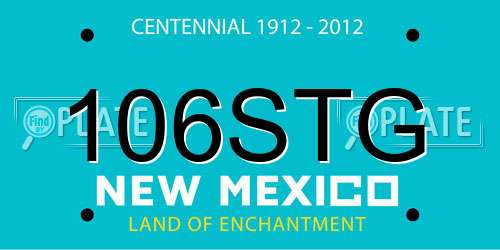 106STG New Mexico License Plate