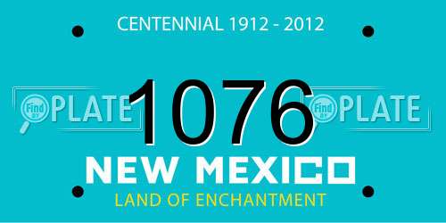 1076 New Mexico License Plate