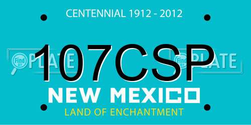 107CSP New Mexico License Plate