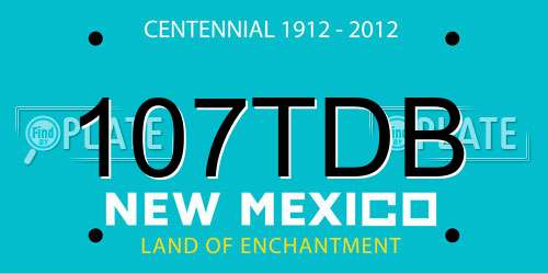107TDB New Mexico License Plate