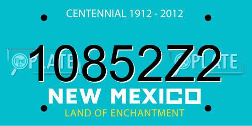 10852Z2 New Mexico License Plate