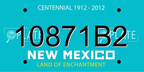 10871B2 New Mexico License Plate