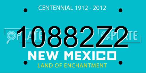 10882Z2 New Mexico License Plate