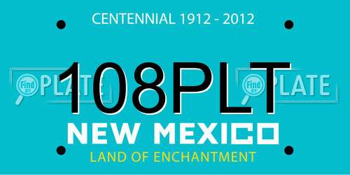 108PLT New Mexico License Plate