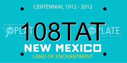 108TAT New Mexico License Plate