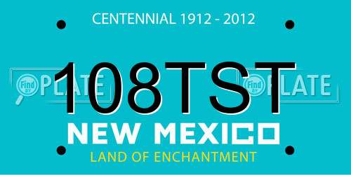 108TST New Mexico License Plate