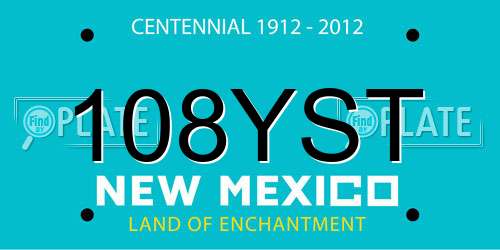 108YST New Mexico License Plate