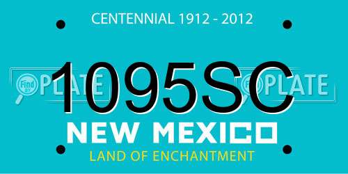 1095SC New Mexico License Plate