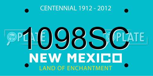 1098SC New Mexico License Plate