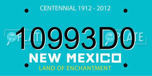 10993D0 New Mexico License Plate
