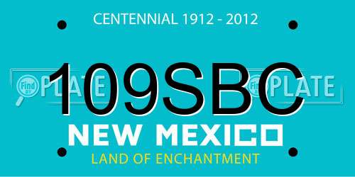 109SBC New Mexico License Plate