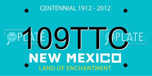 109TTC New Mexico License Plate