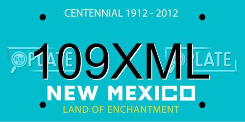109XML New Mexico License Plate