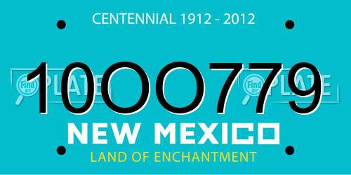 10OO779 New Mexico License Plate