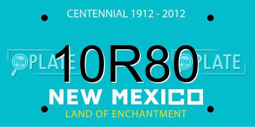 10R80 New Mexico License Plate