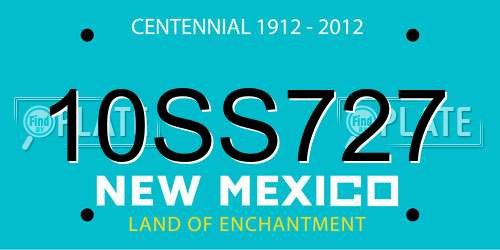 10SS727 New Mexico License Plate