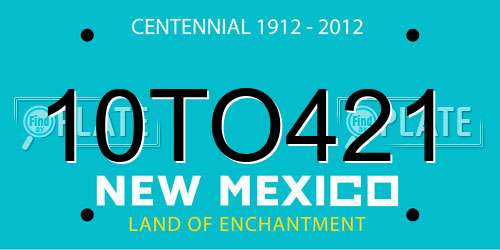 10TO421 New Mexico License Plate