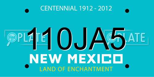 110JA5 New Mexico License Plate