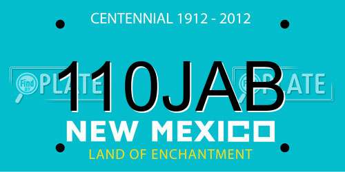 110JAB New Mexico License Plate