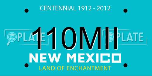 110MII New Mexico License Plate