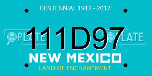 111D97 New Mexico License Plate