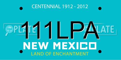 111LPA New Mexico License Plate