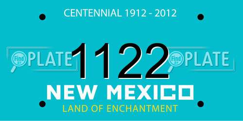 1122 New Mexico License Plate