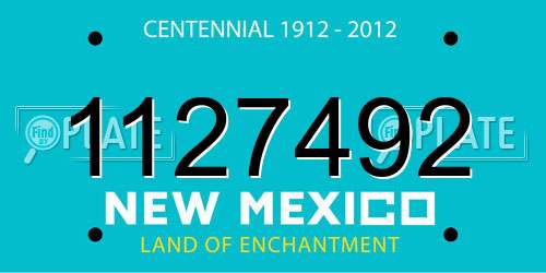1127492 New Mexico License Plate