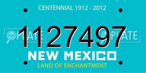 1127497 New Mexico License Plate