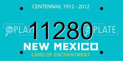 11280 New Mexico License Plate