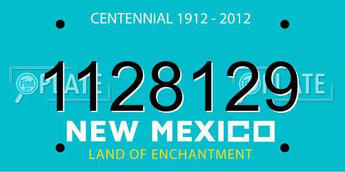 1128129 New Mexico License Plate