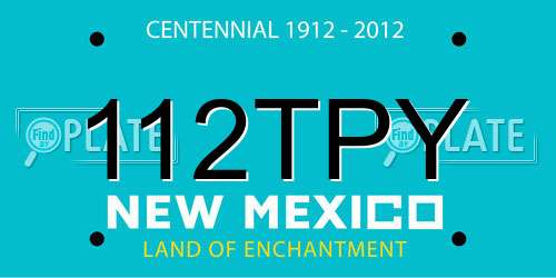 112TPY New Mexico License Plate