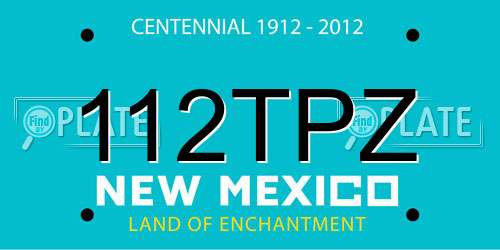 112TPZ New Mexico License Plate